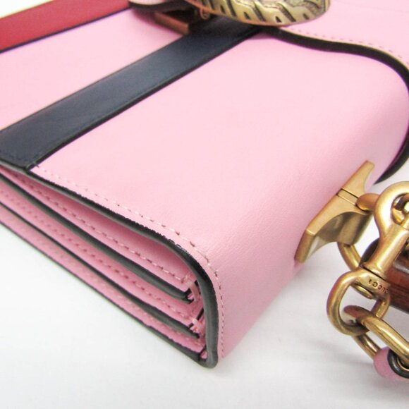 GUCCI Pink Leather Bamboo Shoulder Bag - Picture 5 of 16